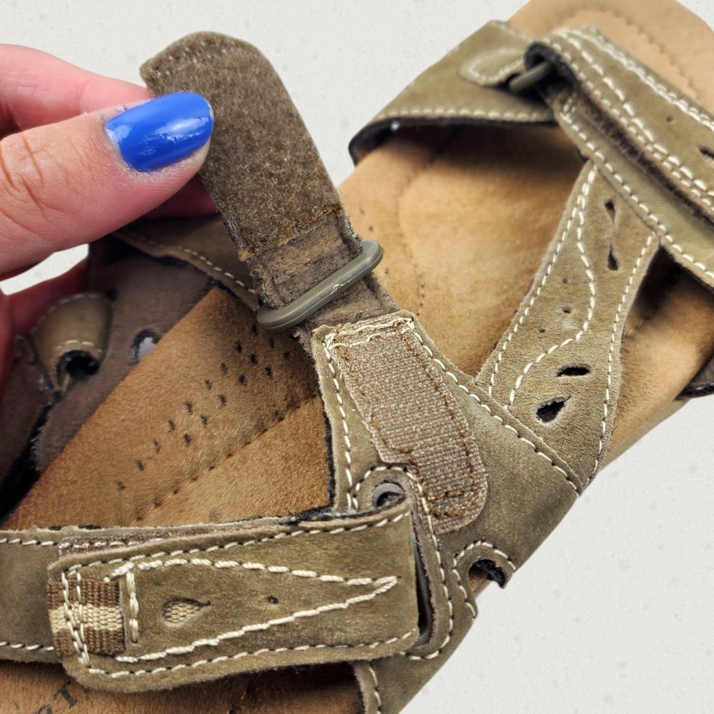 Earth Origins Womens Olive Green Leather Strappy Comfort Sport Sandals Size 8.5 - Picture 8 of 9